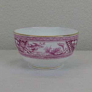 Meigh Forester Congo Fine China White Pink Gold Trim Round Bowl 4 1/8" Antique